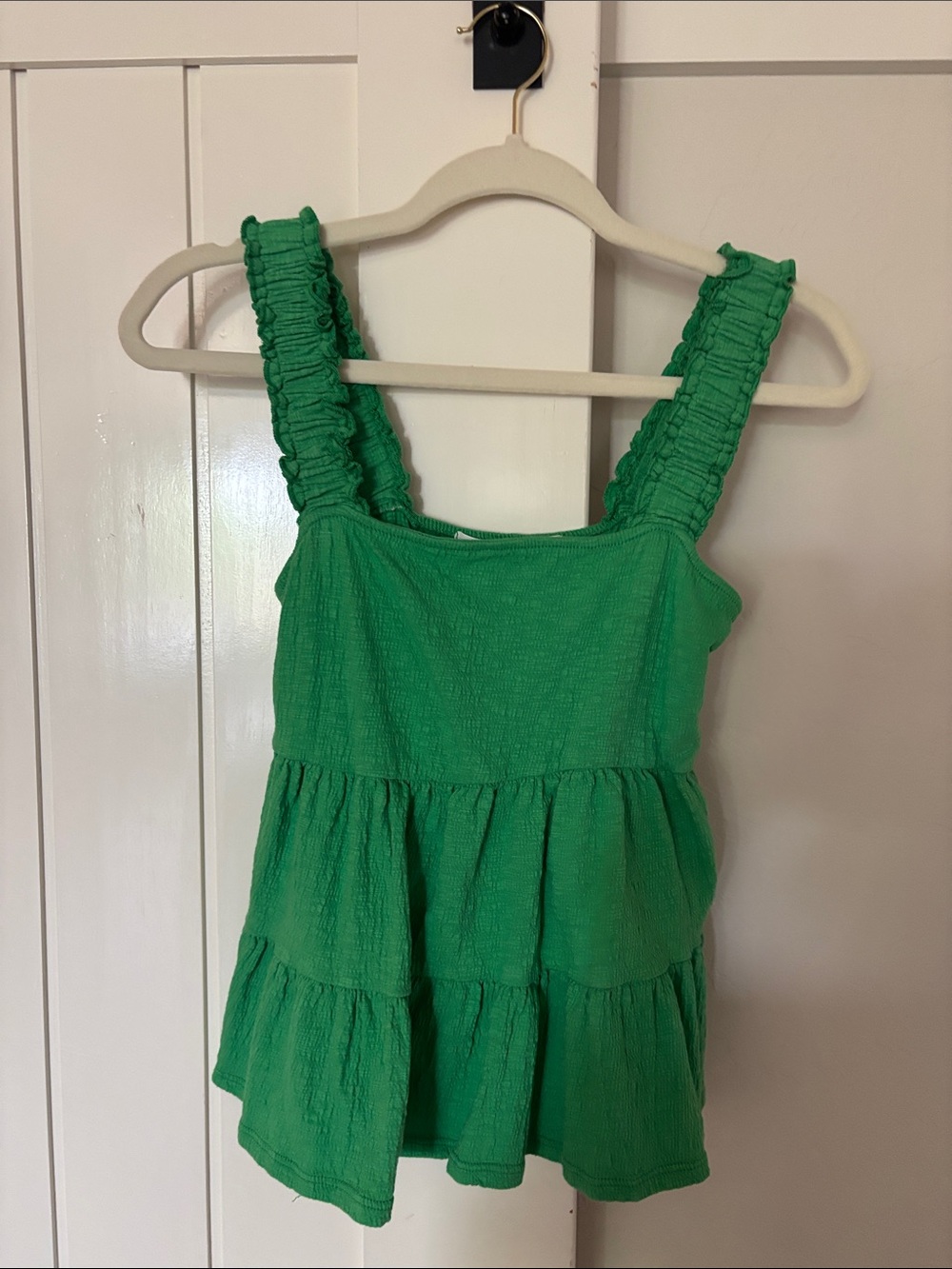 Altar'd State White Ruffled Strap Tiered Tank